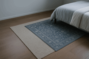 Creating a cozy bedroom oasis with layered rugs